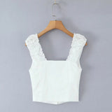 Foridol Hollow Out Cotton Women's 2 Pieces Set White Summer Pants Set Embroidery Top Pants Suit Matching Set Beach Casual Pants