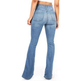 High Waisted Flared Jeans Bell Bottom Jeans for Women Stretchy Bootcut Denim Trousers Women Casual Wide Leg Denim Flared Pants