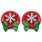 Christmas 2.8"Mouse Ears Hair Clips For Children Sequins Bow Hairpins Girls Festival Party DIY Hair Accessories