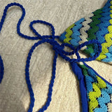 Colorful Halter Bikini Women Swimwear Female Swimsuit Two-Pieces Bikini Set High Leg Cut Padded Bather Bathing Suit Swim V6991