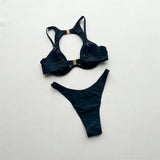 3PCS With Skirt Underwired Cut Out Bikini Women Swimwear Female Swimsuit Three-pieces Bikini Set Bather Bathing Suit Swim V7733