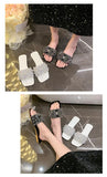 Women Summer Shoes  New Fashion Comfortable Non Slip Bow-knot Slippers Outdoor Soft Sole Rhinestone Dress Style Women Sandal
