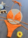 Sexy Triangle Mini Bikini Sets Micro Thongs Swimsuit Women Bathing Suit Biquini Bandage Beachwear Print Swimwear Thong Bikini
