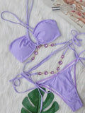 Wrap Around Halter Rhinestones Diamond Bikini Women Swimsuit Female Swimwear Two-pieces Bikini Set Bathing Suit Swim Beach Wear