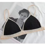 Lace Women's Bra Sexy Lingerie Without Steel Ring French Underwear Triangular Cup Push Up Bra Comfort V Neck Bralette