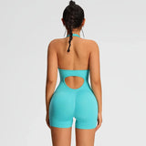Summer Rompers Sportswear Woman Gym Combi-pants Women Jumpsuits Sport Yoga Clothes Female Fitness Overalls Shorts Bodysuit