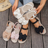 Flat Sandals Fashion Beach Slippers Outdoor Bow Tie Flat Shoes Home Women Anti-slip Trend Sandals Lightweight Sandals