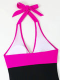 2026 Halter Swimsuit One Piece Slim Vintage Swimwear Women Sexy Bathers Bathing Swimming Swim Suit Female Beachwear XL