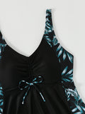 Strappy Printed Tankini 2026 Large Plus Size Swimsuit Women Beach Dress Swimwear Female Bathers Bathing Swimming Swim Suit 4XL