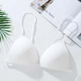 Comfort Strapless Bra for Small Bust Seamless Bralette Adjustable Anti-Peek Summer Wear Thin Back Design Women S-XL MOYISU