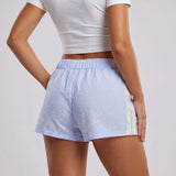 Women's Loose Shorts Elastic Waist Plaid Print Wide Leg Short Pants Summer Casual Daily Beach Athletic Wear