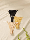Women's Sexy Low Waisted Thong Hollow Out No Trace Antibacterial Underwear Daily Breathable Close Fitting Underwear J0129