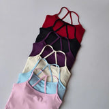 Women's Slim Fit Yoga Fitness Vest Skin Friendly Nude Sports Bra Pilates Top Beautiful Back Design Suspension Yoga Sports Bra