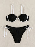 ZTVitality Sexy Patchwork Underwire Bikini 2025 New Arrival Biquini Padded Bra Push Up Bandage Swimsuit Women Swimwear Beachwear