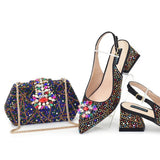 doershow  beautiful Italian Shoes And Bag Sets For Evening Party With Stones Italian Leather Handbags Match Bags!  HGH1-1