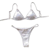 New Split Swimsuit Hot Sexy Women's Triangle Bikini Bathing Suit Fashion Thong Beachwear Female Solid Push Up Swimwear