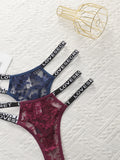 4 pieces of multi colored mother belt hollow out sexy lace low waisted thong hip lifting party underwear C856