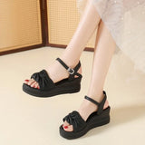 Women Summer Platform Sandals New Open Toe Chunky High Heel Ladies Shoes Casual Flat Bottom Sandalias