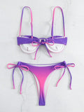 Underwired Gradient High Cut Bikini Female Swimsuit Women Swimwear Two-pieces Bikini Set Micro Thong Bathing Suit Swim Beachwear