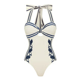 Sexy One Piece Swimsuit With Cover Up Hollow Swimwear Women Off Shoulder Swim Suits Patchwork Bathsuit Belt Bodysuit Beachwear
