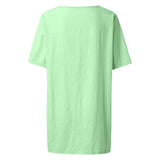 Cotton Linen Breathable And Comfortable Mid Length Oversized Button Down Half Sleeve O-neck Cardigan Casual Beach Suncreen Top