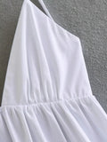 Foridol White Women Sundress Backless Sexy Casual Beach Vestidos Maxi Long A-line Fashion Holiday New Dress