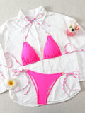 Triangle Halter Thong Bikinis 2026 Women Sexy Swimsuit Ring String Swimwear Female Bathers Bathing Swimming Swim Suit Beachwear