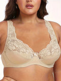 Bras For Womens Lingerie Floral Lace Bra Underwire Sexy Brassiere Perspective Plus Size BH Female Underwear Tops
