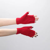Knitted Stretch Half Finger Fingerless Gloves Men And Women 1Pair Winter Outdoor Sport Cycling Wrist Warm Working Gloves Unisex
