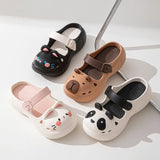 2025 New Cute Cartoon Slippers For Women Fashion Clogs Anti-slip Summer Shoes Girls Street Sandals 2 Way Wear Beach Slides