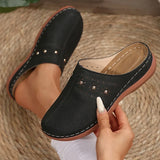 Lightweight Wedge Heel Mules Slippers Women Summer Hollow Out Slides Shoes Woman Plus Size Thick Sole Outdoor Sandals Female