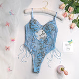 Bikini Fashion Sexy Butterfly Embroidery Slim-Fit Sexy All-Match Jumpsuit for Women