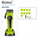 Kemei 1593 Barber Professional Hair Clipper Rechargeable Trimmer Electric Hair Cutting Machine External Rotor Brushless Motor