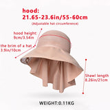 Women's Sun Hat with Neck Flap Solid Stylish Foldable Wide Brim Beach Hat for Outdoor Hiking