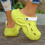 Closed Toe Chunky Platform Sandals Woman 2024 Thick Bottom Non-Slip Beach Sandalias Mujer Summer Hollow Out Soft Casual Shoes