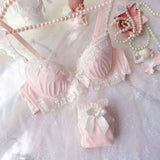School! MOYISU Japanese Embroidery Bra Set Water Lace Thin Cup Push Up Small Chest Cute Bralette Top Teen Girls AU Summer Sale