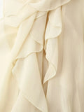 Foridol Ruffles Tiered V Neck Blouse Women Summer Spring Long Sleeve Casual Blusa Chiffon Blouses Buttons New in Female Top 2025
