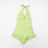 Women Halter Shorts Jumpsuits Summer Polka Dot Print V-Neck Backless Bodysuits Casual Sleeveless Rompers Club Streetwear