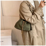 2026 Soft Commuting Crossbody Bags Faux Suede Sewing Hot Sale Bags for WomenThread Solid Color String Women's Handbags