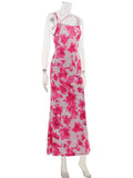 Ahagaga Fashion Women's Maxi Dresses 2026 Summer New Sexy Backless Print Dress Strap Sleeveless Party Beach Bodycon Elegant Cute