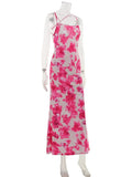 Ahagaga Fashion Women's Maxi Dresses 2026 Summer New Sexy Backless Print Dress Strap Sleeveless Party Beach Bodycon Elegant Cute