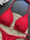 Heart-shaped Halter Micro Thong Bikini Female Swimsuit Women Swimwear Two-pieces Bikini Set Brazilian Bather Bathing Suit Swim