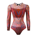 S - XXL New Printed Long Sleeve With Pants Women Swimwear One Piece Swimsuit Female Floral Padded Bather Bathing Suit Swim V7176