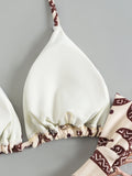 2026 Printed Thong Bikinis Padded Trikini Swimsuit Women Sexy Brazilian Swimwear Female Bathers Bathing Swimming Swim Suit