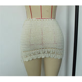 2026 Hollow Out Skirt Sarong Crochet Knitted Tunic Beach Cover Up Cover-ups Beach Dress Beach Wear Beachwear Female Women V8074