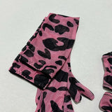 Toucheart Erotic Lingerie Leopard Print 5-piece Set with Gloves and Stockings Tie-dye Printed Sexy Hot Lingerie Suit for Women