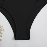 2025 U-wire Bikini Women Sexy Strappy Swimwear Female Solid Swimsuit Bathers Bathing Swimming Swim Suit Beachwear