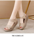 Women Comfortable Sandals Wedges Platform Ankle Strap Casual Orthotic Walking Sandals Orthopedic Arch Support 5cm heel