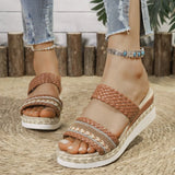 Women's Sandals Women Heels Sandals Summer 2026 Shoes Woman Wedges Chaussures Femme Block Heeled Slippers Summer Footwear Female