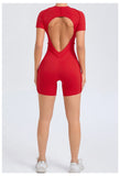 Short Jumpsuit Gym Clothes For Women Sportswear Fitness Overalls Backless Scrunch Booty Yoga Suit Sports Set Outfit